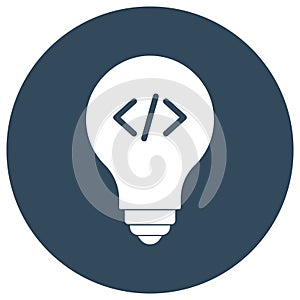Coding Bulb Isolated Vector icon which can easily modify or edit