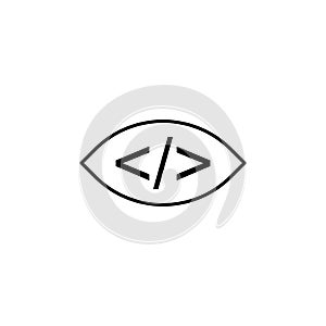 coding check icon. Element of online and web for mobile concept and web apps icon. Thin line icon for website design and
