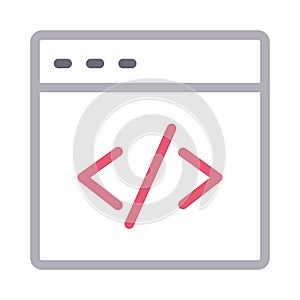 Coding colour line vector icon