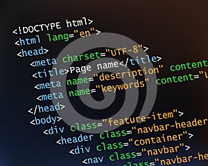 Coding concept with html code