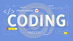 Coding concept. Idea of programming and computer