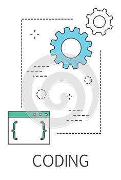 Coding concept illustration. Programming and web design