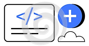 Coding and Development Concept with Programming Symbols and Cloud Integration