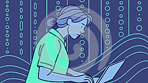 Coding & Cybersecurity: Digital Programming Focus, vector design Generative AI