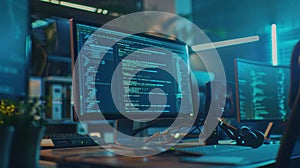 The Coding Desk Setup. AI generated