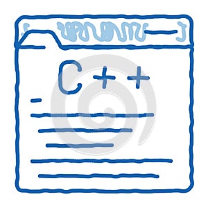 Coding Development Language doodle icon hand drawn illustration