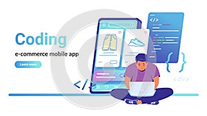 Coding e-commerce mobile app for online store