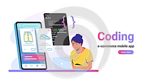 Coding e-commerce mobile app for online store