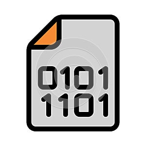 Coding file color line icon