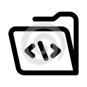 Coding File Professional Line Icon. Modern vector illustration representing programming, code files, software development, and