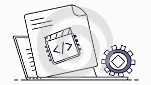 Coding file, software development and programming icon vector design Generative AI