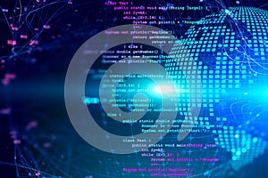 Coding and hi tech background