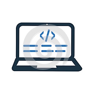 Coding, html code icon / vector graphics