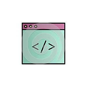 Coding, html, programming color gradient vector icon