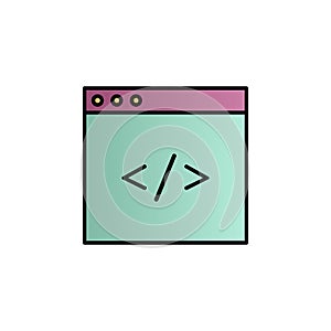 Coding, html, programming color gradient vector icon