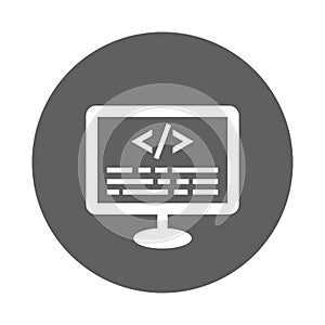 Coding, html, programming icon. Gray vector graphics