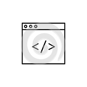 coding, html, programming icon. Simple outline vector of Web Design Development  set icons for UI and UX, website or mobile