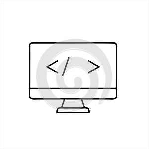 Coding icon isolated on white background from collection. coding icon trendy and modern coding symbol for logo, web, app, UI.