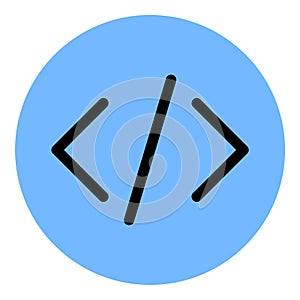 Coding Icon Programming and Development in Flat Line Color Style