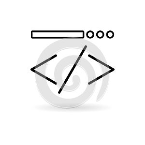 Coding icon, simple vector