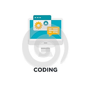 coding icon. software development concept symbol design, app int