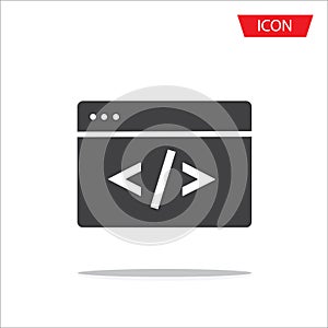 Coding icon vector isolated on white background.