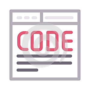 Coding vector color line icon