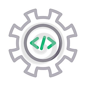 Coding vector color line icon