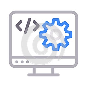 Coding vector color line icon