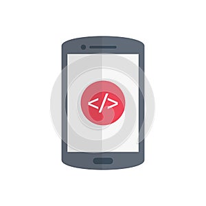 Coding vector flat color icon