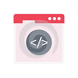 Coding vector flat color icon