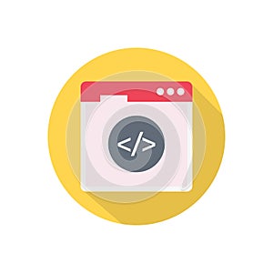 Coding vector flat color icon
