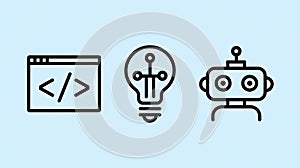 Coding, Innovation, and Automation Represent Artificial Intelligence Concept