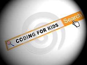 Coding For Kids Children Programming 2d Illustration