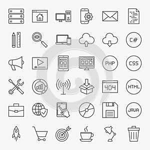 Coding Line Icons Set