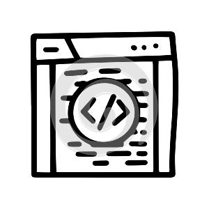 coding line vector doodle simple icon design