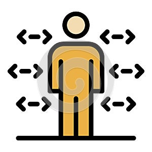 Coding man icon color outline vector