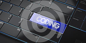 Coding - modern computer keyboard