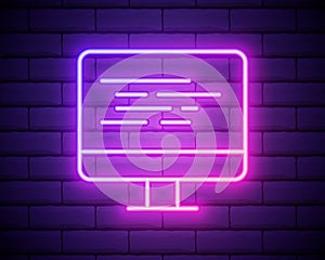 Coding neon icon.Programming. Elements of browser set. Simple icon for websites, web design, mobile app, info graphics isolated on