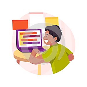 Coding online class isolated cartoon vector illustration.