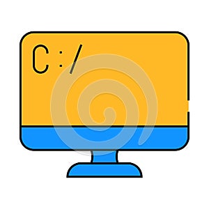 coding operating system icon color illustration