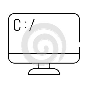 coding operating system line icon vector illustration