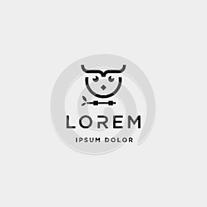 coding owl logo design vector bird coder symbol
