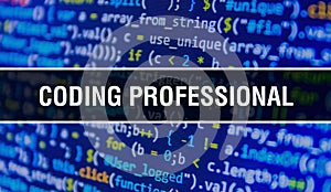 Coding professional concept illustration using code for developing programs and app. coding professional website code with