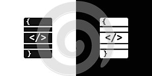 coding program icon Flat vector set outline