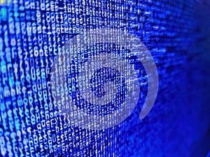 Coding programmer abstract background. Abstract screen of web developer. Developing programming binary code. Abstract