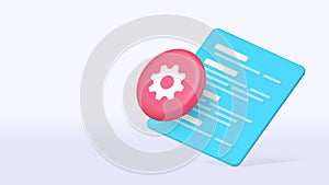 Coding programming computer software development 3d icon banner copy space vector