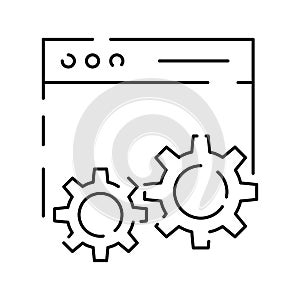 Coding and Programming line icon. Dev thin line Icon for development. Web or ui. Computer technology and data