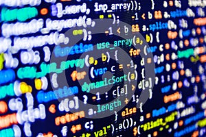 Coding programming source code screen.