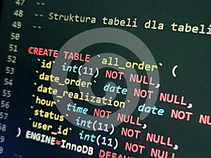 Coding programming source code screen. Abstract technology background. Cyber attack or security concept. Hacker monitor program.